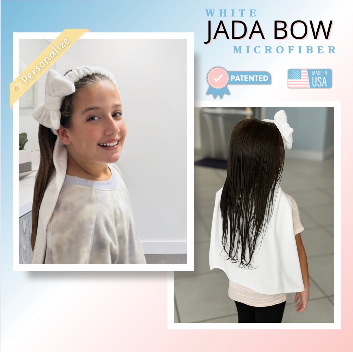 Jada Bow White Microfiber Towel Back - Towel Back